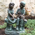 Outdoor Garden Ornament bronze children playing with dog statue